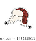 Hand-Drawn Plaid Winter Trapper Hat Sticker Illustration Hand-Drawn Plaid Winter Trapper Hat Sticker Illustration 143186911