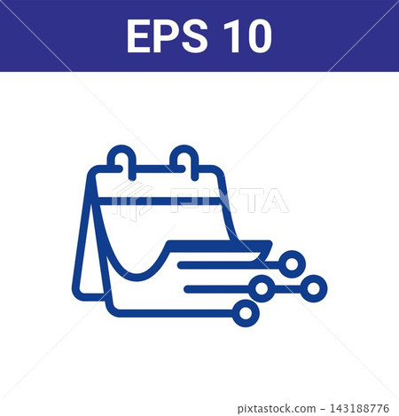 Digital calendar icon representing modern scheduling and time management technology. Digital calendar icon representing modern scheduling and time management technology. 143188776