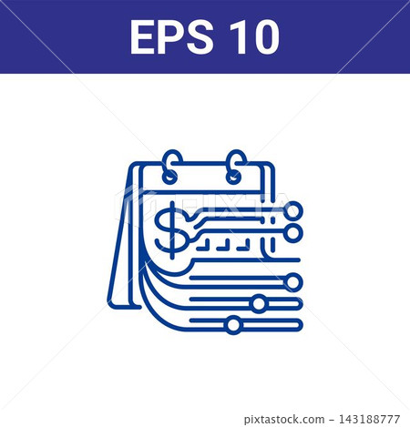 Digital financial calendar icon representing automated money management and business scheduling. Digital financial calendar icon representing automated money management and business scheduling. 143188777