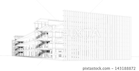 3D illustration of building structure 3D illustration of building structure 143188872