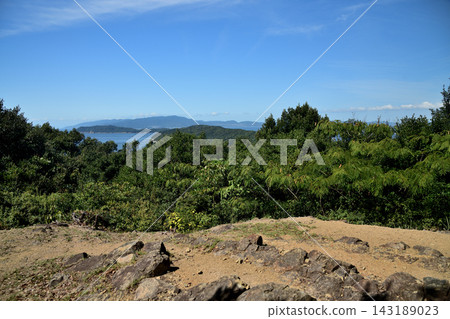 View of Tomogashima from the remains of Miyama Battery (Awaji Island in the background) [Wakayama City, Wakayama Prefecture] 143189023