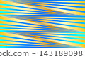 Modern abstract background featuring dynamic sharp geometric lines and diagonal stripes in vibrant blue and yellow gold gradients. Ideal for futuristic covers, web banners, and tech backdrops. 143189098