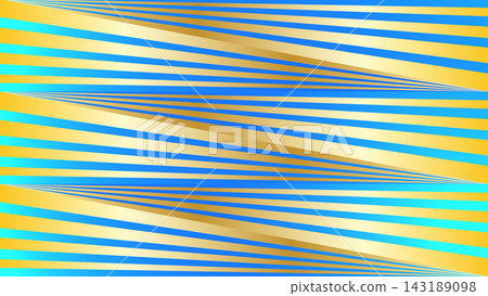 Modern abstract background featuring dynamic sharp geometric lines and diagonal stripes in vibrant blue and yellow gold gradients. Ideal for futuristic covers, web banners, and tech backdrops. 143189098