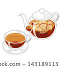 Illustration of a hot Taiwanese fruit tea. 143189113