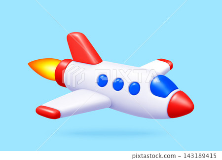 3D cartoon rocket plane or space shuttle 3D cartoon rocket plane or space shuttle 143189415