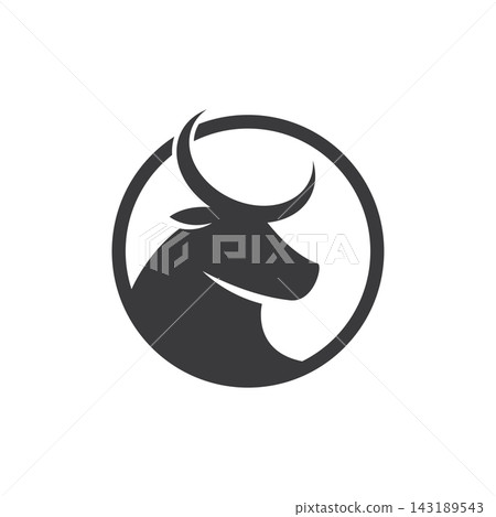 Minimalist Bull Head logo 143189543