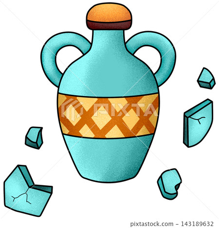 Vintage pottery jars and fragments 143189632