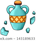 Vintage pottery jars and fragments 143189633