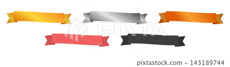 A set of simple ribbon illustration materials A set of simple ribbon illustration materials 143189744