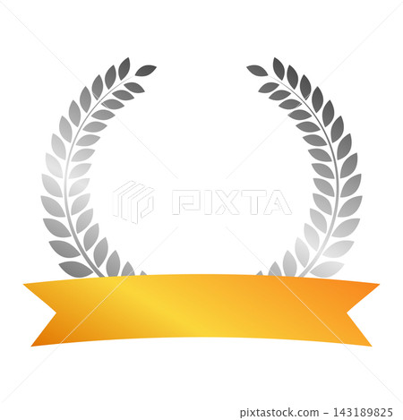 A simple illustration of a laurel wreath with a ribbon. A simple illustration of a laurel wreath with a ribbon. 143189825