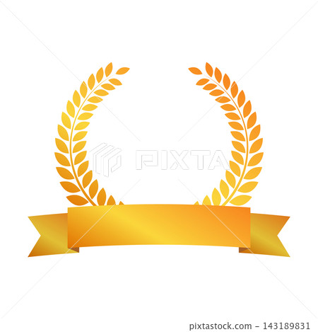 Illustration of a laurel wreath with a ribbon Illustration of a laurel wreath with a ribbon 143189831