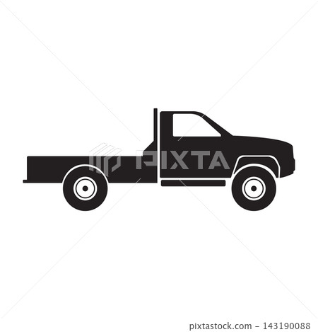 simple pickup truck ute utility car black silhouette side view icon simple pickup truck ute utility car black silhouette side view icon 143190088