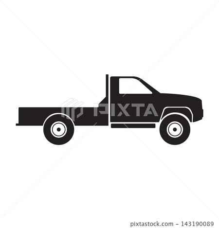 simple pickup truck ute utility car black silhouette side view icon simple pickup truck ute utility car black silhouette side view icon 143190089