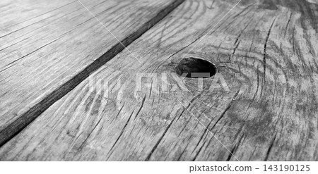 Rustic Aged Wood Plank Texture with Circular Knothole Rustic Aged Wood Plank Texture with Circular Knothole 143190125