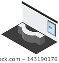 Isometric vector illustration of a company entrance/reception area. 143190176