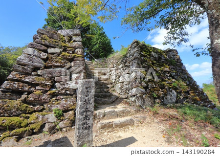 一宮城（德島市，德島縣）主城遺址前的粗糙石牆 143190284