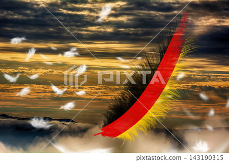 3D Flag on feathers 3D Flag on feathers 143190315