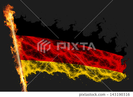 3D Flag on flames 3D Flag on flames 143190316