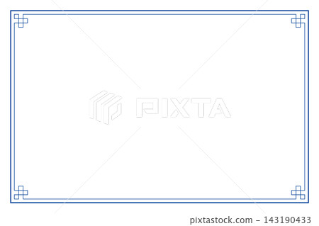 現代感十足的藍色線條邊框，精緻簡約的幾何角框。 143190433