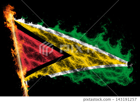 3D Flag on flames 3D Flag on flames 143191257