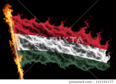 3D Flag on flames 3D Flag on flames 143191277