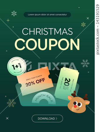 Christmas Coupon Pack Discount Event Sale Popup Banner Template Design Christmas Coupon Pack Discount Event Sale Popup Banner Template Design 143191529