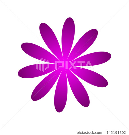 flower graphic with petals in pink and purple gradient vector symbol flower graphic with petals in pink and purple gradient vector symbol 143191802