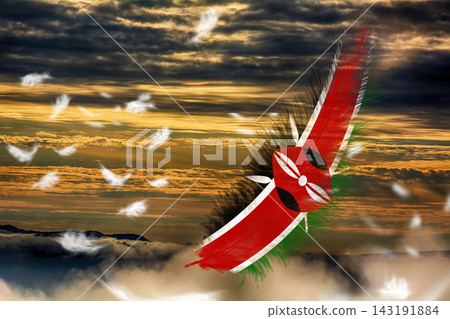 3D Flag on feathers 143191884