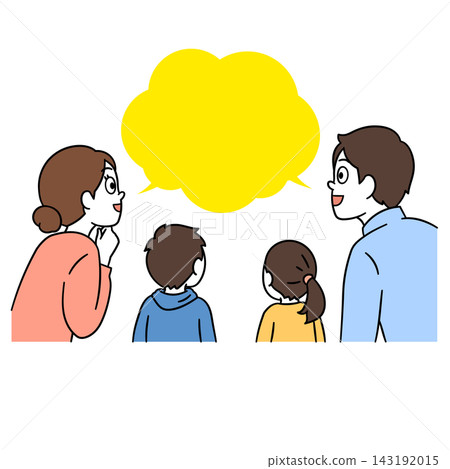 Family that catches the eye (with speech bubble) Family that catches the eye (with speech bubble) 143192015