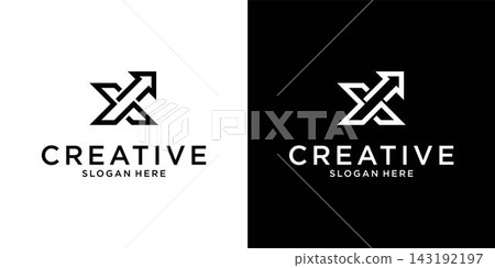 Initial letter X monogram logo design vector. Initial letter X monogram logo design vector. 143192197