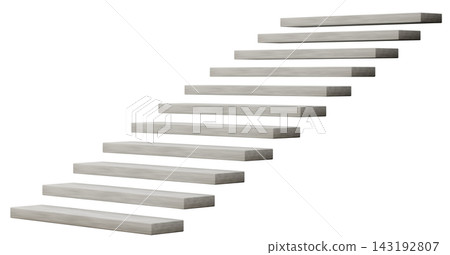 Concrete stairs are isolated on a clear background. The stairs have a simple design and are presented in a 3D render style. They show a straight Concrete stairs are isolated on a clear background. The stairs have a simple design and are presented in a 3D render style. They show a straight 143192807