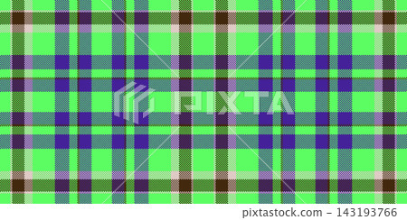 Traditional tartan plaid pattern with a woven fabric texture and clear check layout. Green and indigo tones create a seamless textile surface with classic fabric heritage for surface design. 143193766