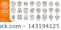 circular economy outline icon set,24 vector icons 143194125