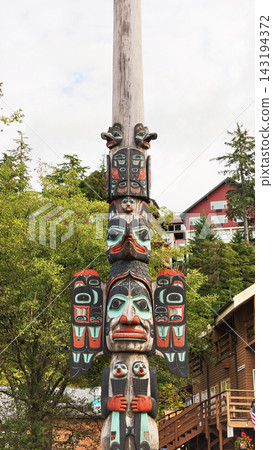 Native Totem Pole near Creek Street in Ketchikan Alaska Native Totem Pole near Creek Street in Ketchikan Alaska 143194372