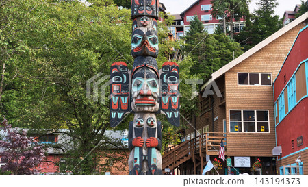 Native Totem Pole near Creek Street in Ketchikan Alaska Native Totem Pole near Creek Street in Ketchikan Alaska 143194373