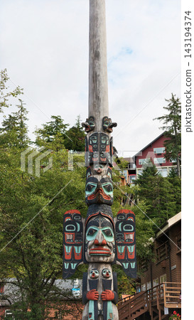 Native Totem Pole near Creek Street in Ketchikan Alaska Native Totem Pole near Creek Street in Ketchikan Alaska 143194374
