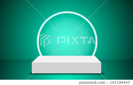 3d stage product podium. Studio stage view with platform base for sales template, presentation, mockup. 3d stage product podium. Studio stage view with platform base for sales template, presentation, mockup. 143194447