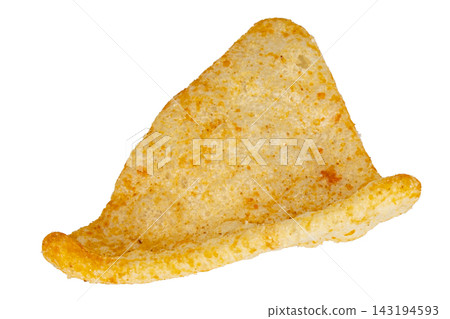 triangle Snacks corn potato isolated on white background triangle Snacks corn potato isolated on white background 143194593