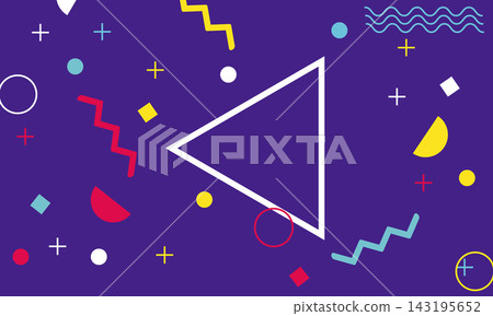 Abstract colorful memphis style in blue background. 143195652