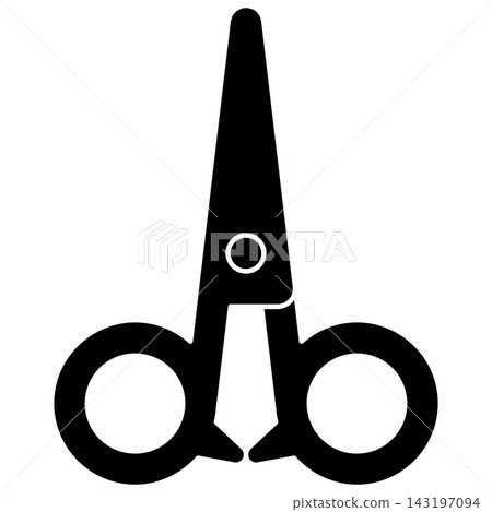 Glyph style icon illustration of open cutting scissors isolated on transparent background. Black solid silhouette design element clip art for stationary or haircut tool. Glyph style icon illustration of open cutting scissors isolated on transparent background. Black solid silhouette design element clip art for stationary or haircut tool. 143197094