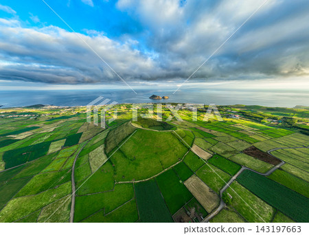 Pico Dona Joana, Lush Green Hills and Cabras Islet. Terceira Island, Azores 143197663