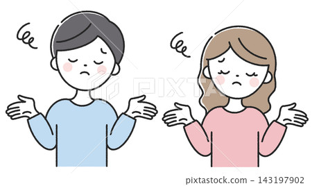 A man and a woman who are astonished A man and a woman who are astonished 143197902