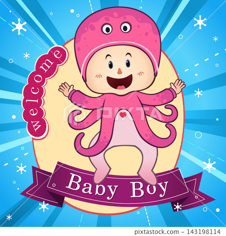 cute baby in octopus costume 143198114