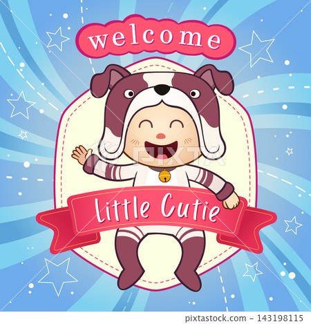 cute baby in dog costume cute baby in dog costume 143198115