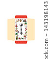 Small envelope template, design for New Year's gifts, lucky charm, vector. 143198143