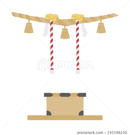 Shrine bell and offering box Shrine bell and offering box 143198230
