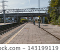 Red Railway Signal at an English Train Station Signaling Stop and Safety 143199119