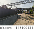 Railway Tracks and Station Platform at an English Train Station 143199134