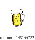 Illustration of beer in a beer mug 143199727