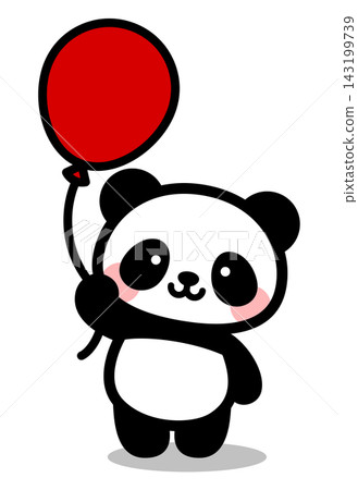 Cute panda character illustration holding a balloon | Animal icon material Cute panda character illustration holding a balloon | Animal icon material 143199739